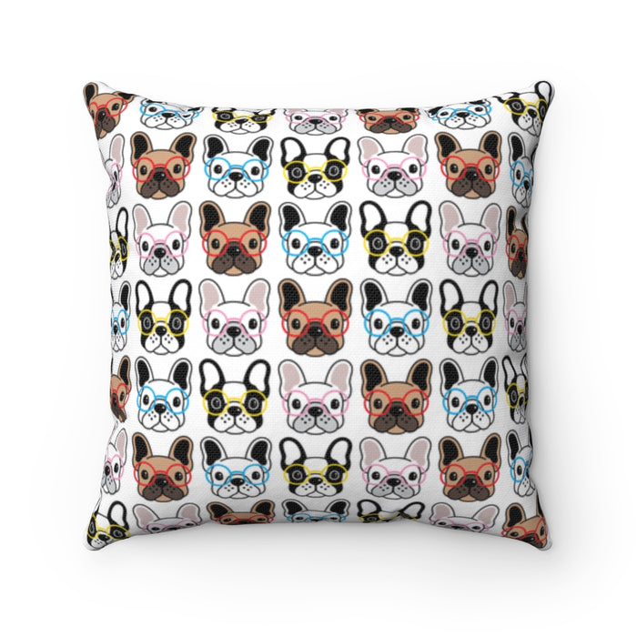 Frenchies 14" Square Pillow - 3 Red Rovers