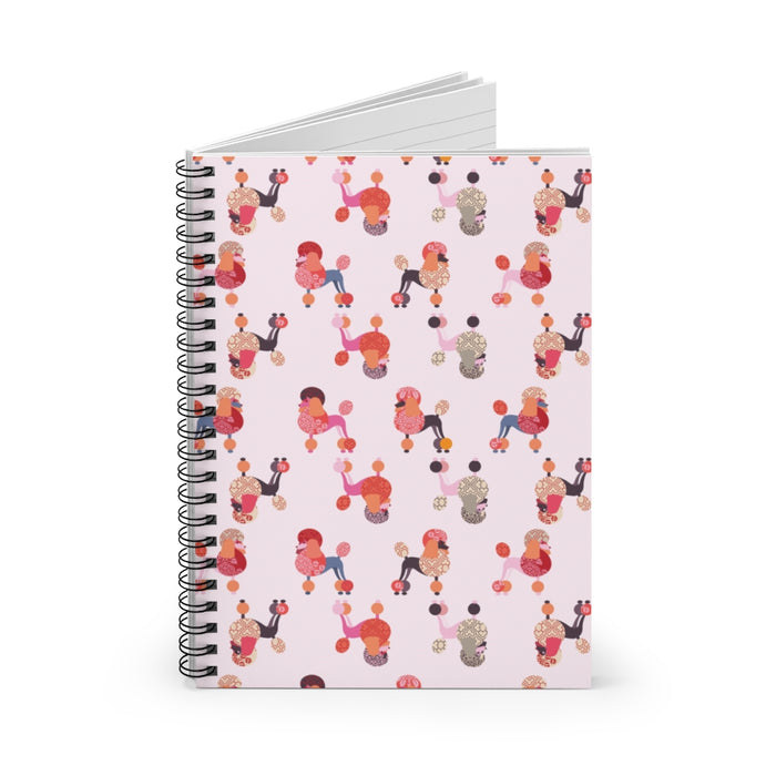Pink Poodles Spiral Ruled Notebook - 3 Red Rovers