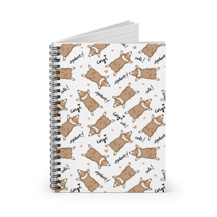 Corgi Sploot Spiral Ruled Notebook - 3 Red Rovers
