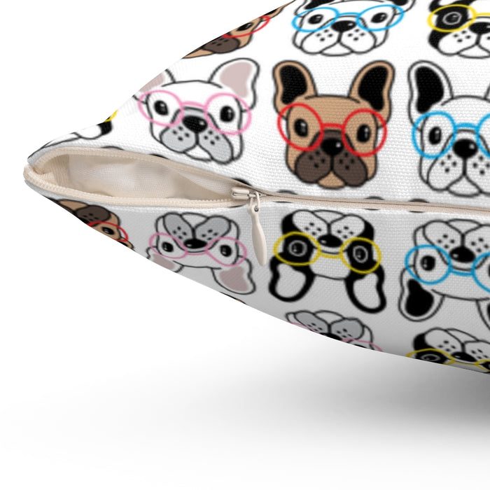 Frenchies 14" Square Pillow - 3 Red Rovers