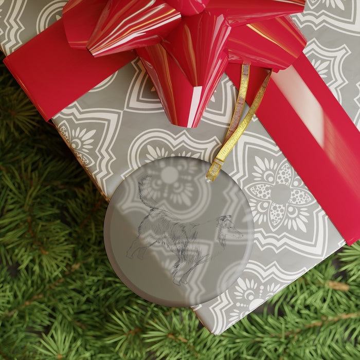 Collie Glass Ornament - 3 Red Rovers