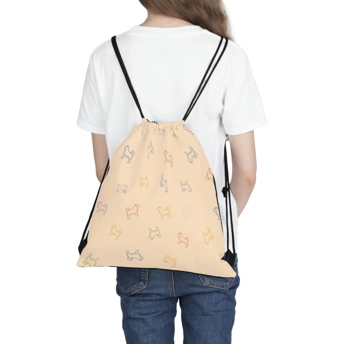 Alaskan Malamute All-Weather Drawstring Bag - Cream - 3 Red Rovers