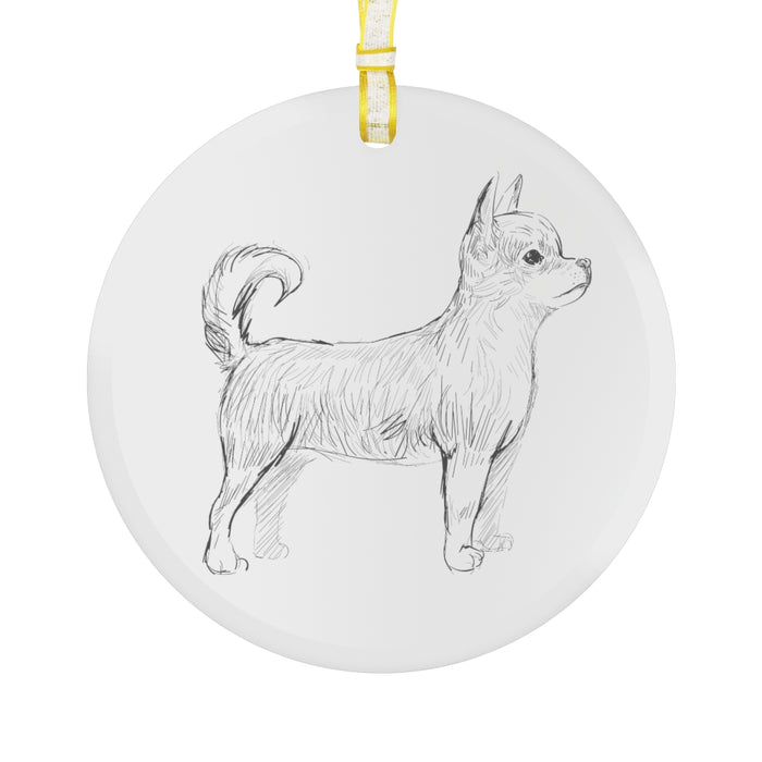 Chihuahua Glass Ornament - 3 Red Rovers