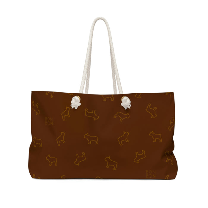 French Bulldog Weekender Bag - Chocolate - 3 Red Rovers