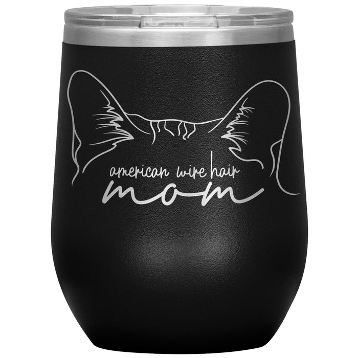 American Wirehair Cat Mom Wine Tumbler - 3 Red Rovers
