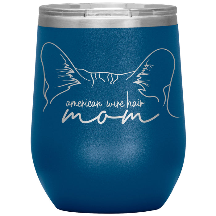 American Wirehair Cat Mom Wine Tumbler - 3 Red Rovers