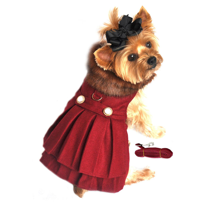 Burgundy Wool and Fur Harness Jacket - 3 Red Rovers