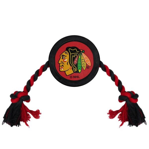 Chicago Blackhawks Puck Rope Toys - 3 Red Rovers