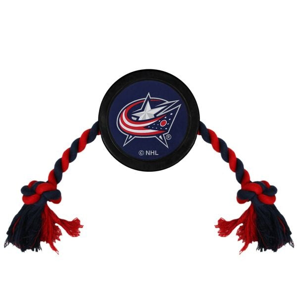 Columbus Blue Jackets Puck Rope Toys - 3 Red Rovers