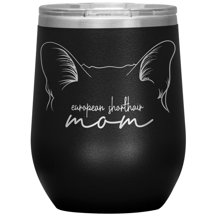European Short Hair Cat Mom Wine Tumbler - 3 Red Rovers