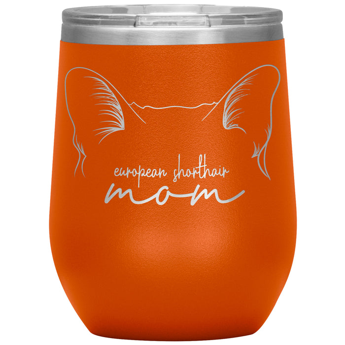 European Short Hair Cat Mom Wine Tumbler - 3 Red Rovers