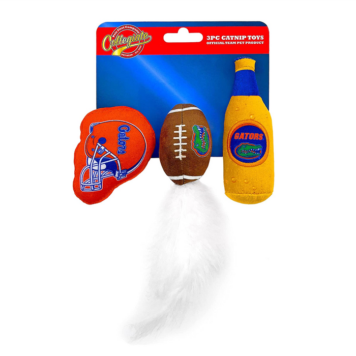 FL Gators 3 piece Catnip Toy Set - 3 Red Rovers
