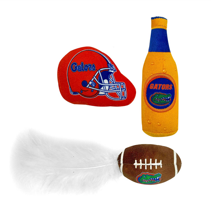 FL Gators 3 piece Catnip Toy Set - 3 Red Rovers