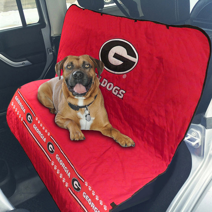GA Bulldogs Pet Car Seat Protector - 3 Red Rovers
