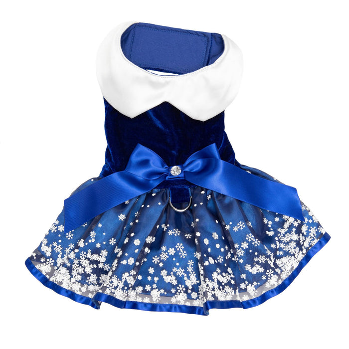 Holiday Snowflake Harness Dress with Leash - 3 Red Rovers