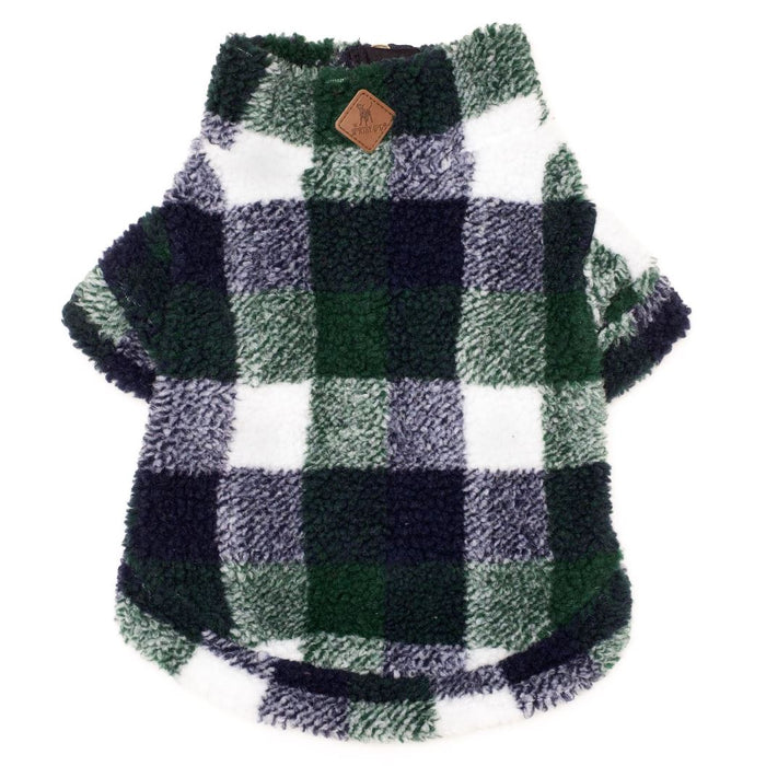 Hunter & Navy Plaid Fleece Pullovers - 1/4 Zip Pull - 3 Red Rovers