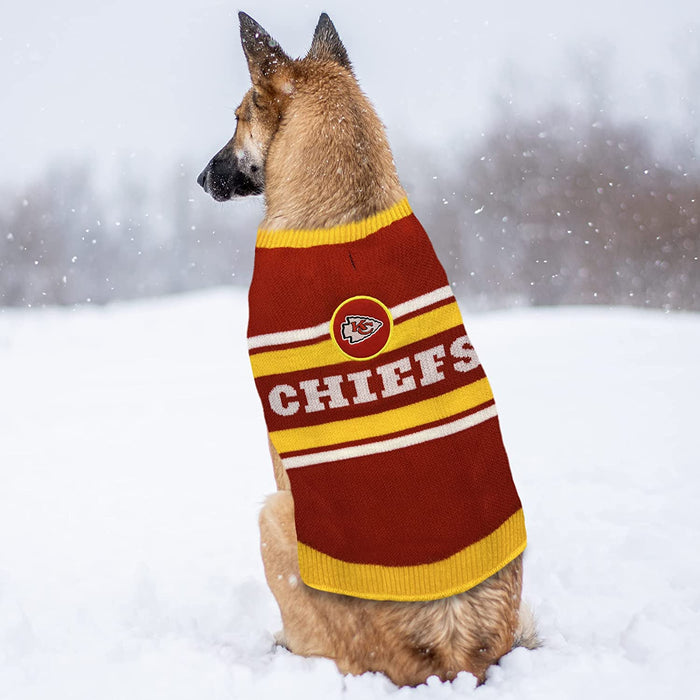 Kansas City Chiefs Pet Sweater - 3 Red Rovers