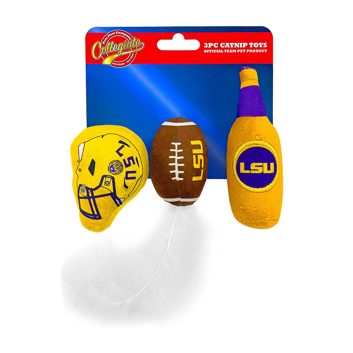 LSU Tigers 3 piece Catnip Toy Set - 3 Red Rovers