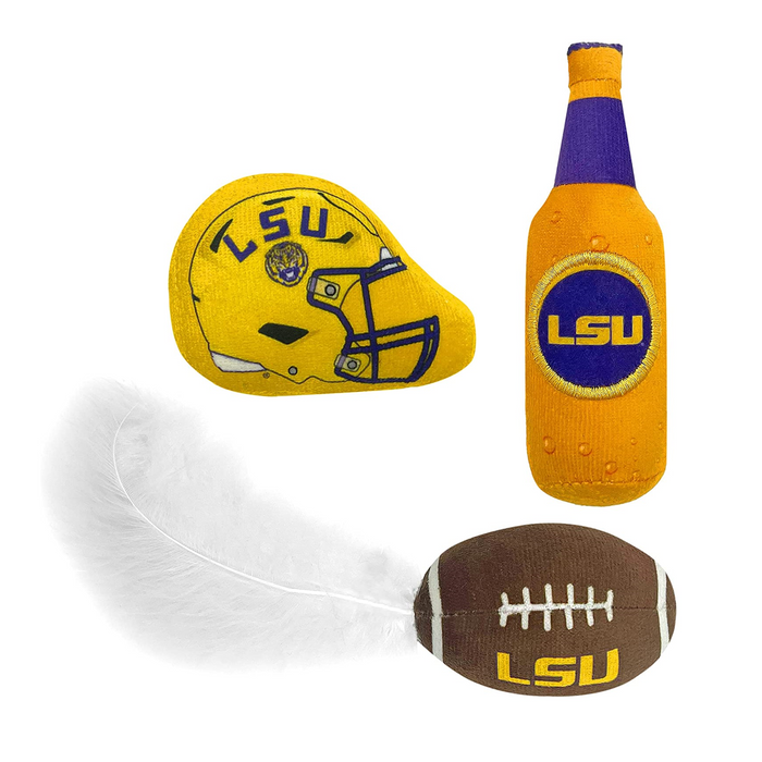LSU Tigers 3 piece Catnip Toy Set - 3 Red Rovers