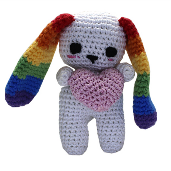 Lulu the Love Bunny Handmade Knit Knack Toys