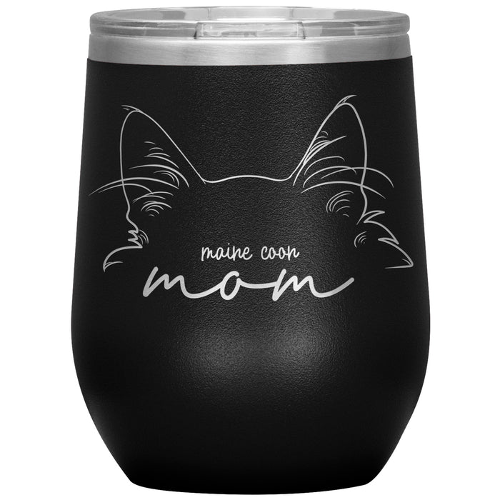Maine Coon Cat Mom Wine Tumbler - 3 Red Rovers
