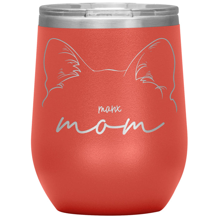 Manx Cat Mom Wine Tumbler - 3 Red Rovers