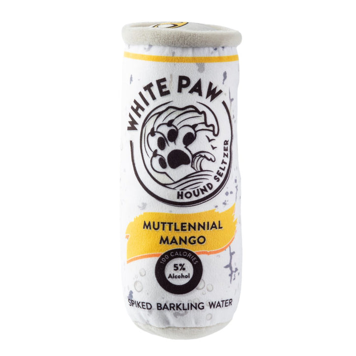 White Paw Hound Seltzer Plush Toy - Muttlennial Mango - 3 Red Rovers