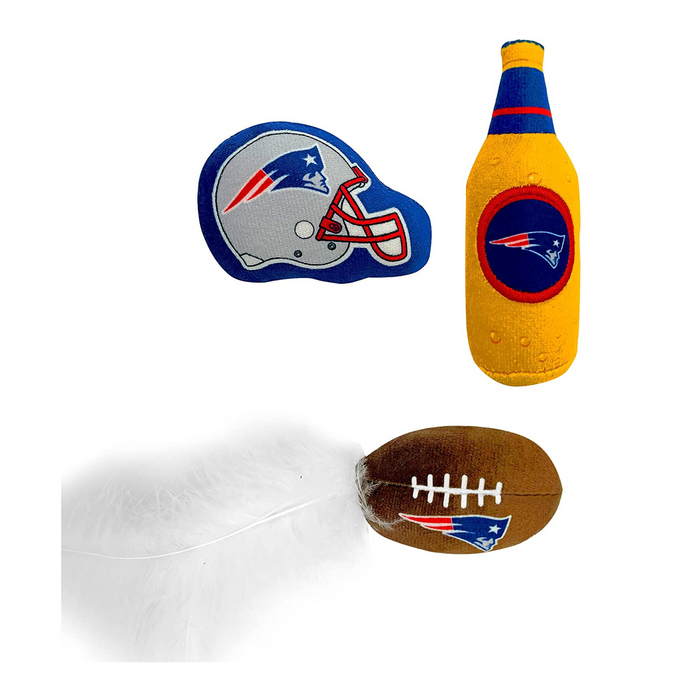 New England Patriots 3 piece Catnip Toy Set - 3 Red Rovers
