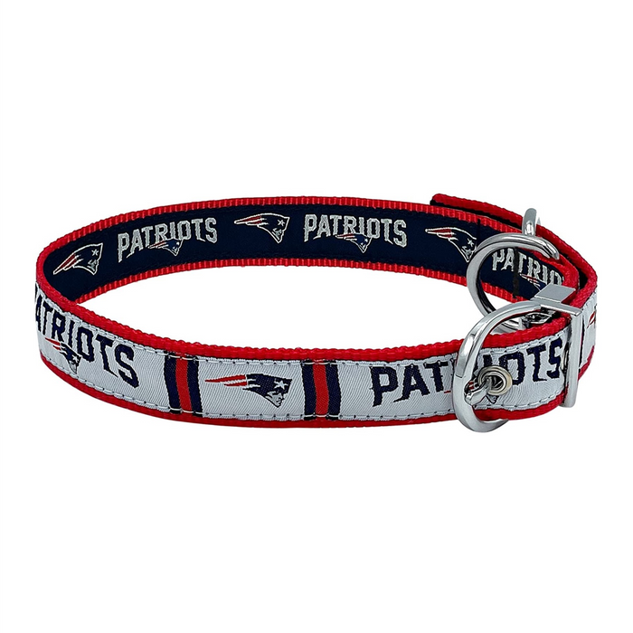 New England Patriots Reversible Dog Collar - Large - READY TO SHIP - 3 Red Rovers