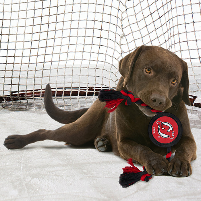 New Jersey Devils Puck Rope Toys - 3 Red Rovers