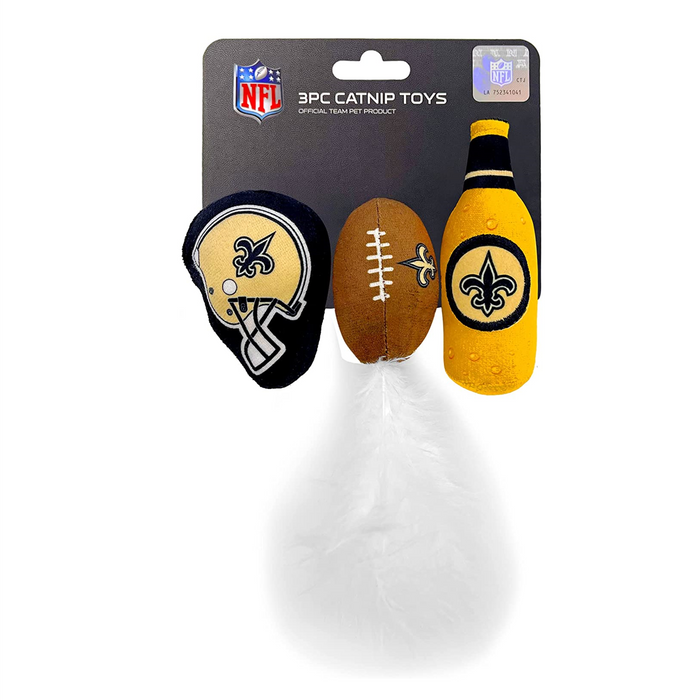 New Orleans Saints 3 piece Catnip Toy Set - 3 Red Rovers