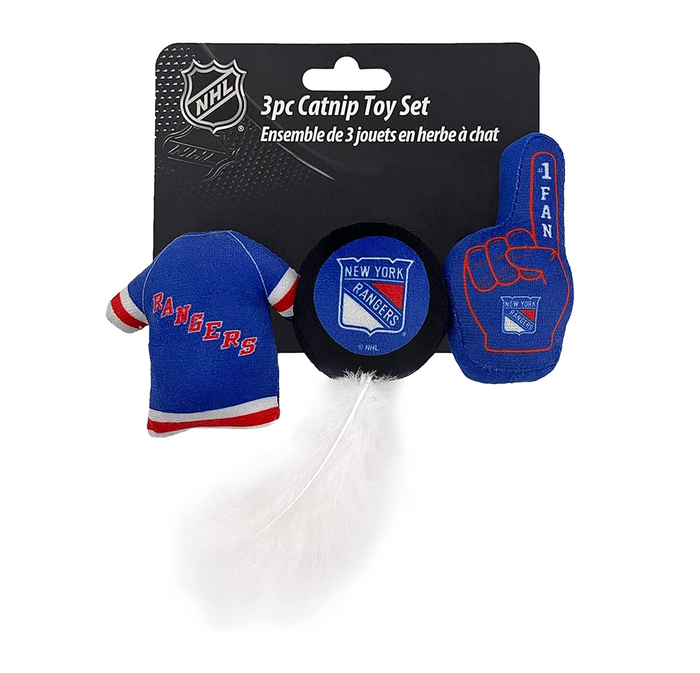 New York Rangers 3 piece Catnip Toy Set - 3 Red Rovers