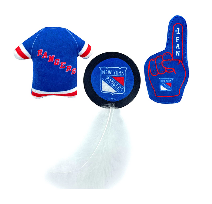 New York Rangers 3 piece Catnip Toy Set - 3 Red Rovers