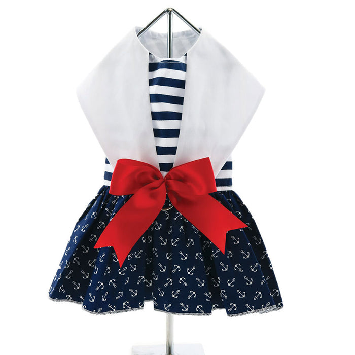 Nautical Harness Dress with Leash - 3 Red Rovers