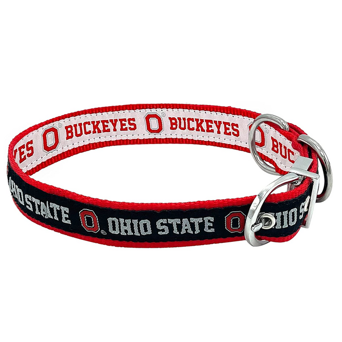 OH State Buckeyes Reversible Dog Collar - 3 Red Rovers