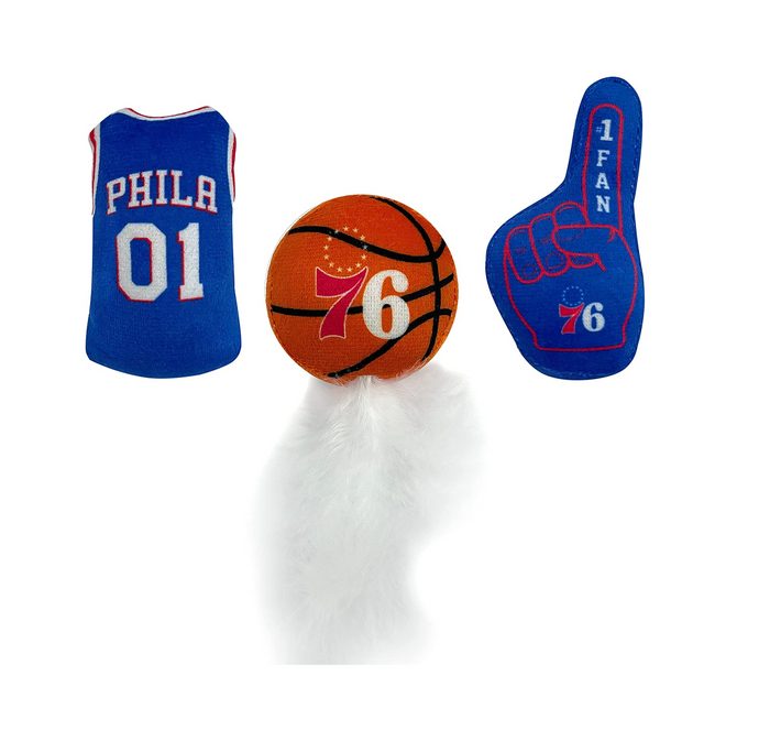 Philadelphia 76ers 3 piece Catnip Toy Set - 3 Red Rovers
