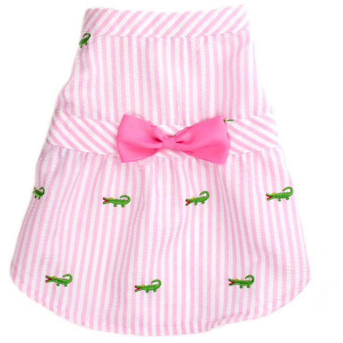 Pink Striped Alligator Dress - 3 Red Rovers