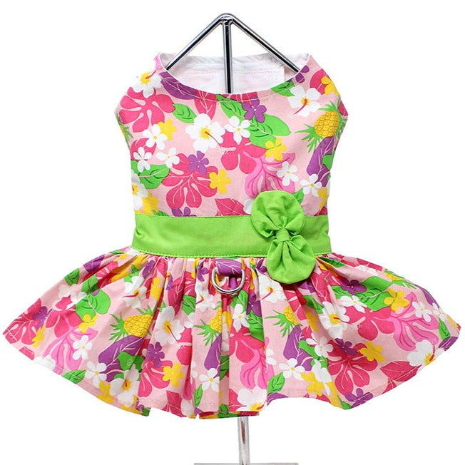 Pink Hawaiian Floral Dress with Leash - 3 Red Rovers