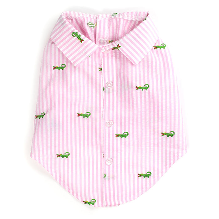 Pink Striped Alligator Shirt - 3 Red Rovers