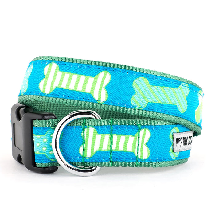 Preppy Bones Blue Collection Dog Collar or Leads - 3 Red Rovers