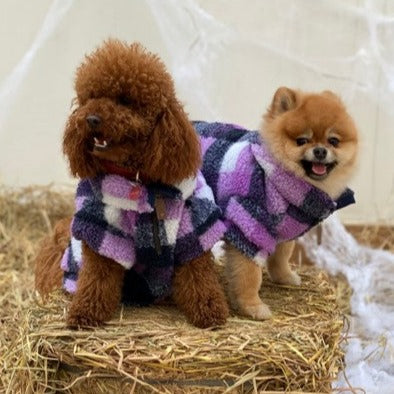 Purple & Navy Plaid Fleece Pullovers - 1/4 Zip Pull - 3 Red Rovers
