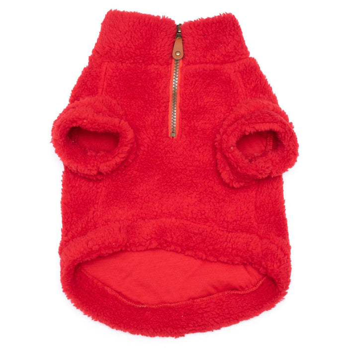Red Solid Fleece Pullovers - 1/4 Zip Pull - 3 Red Rovers