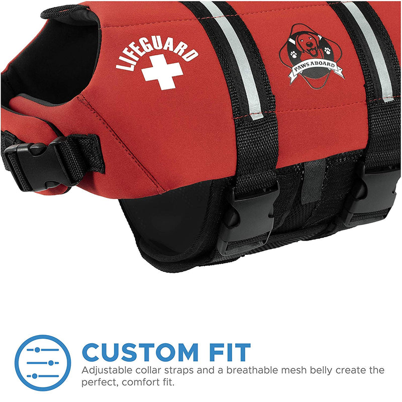 Paws Aboard Red Neoprene Pet Life Vest - 3 Red Rovers