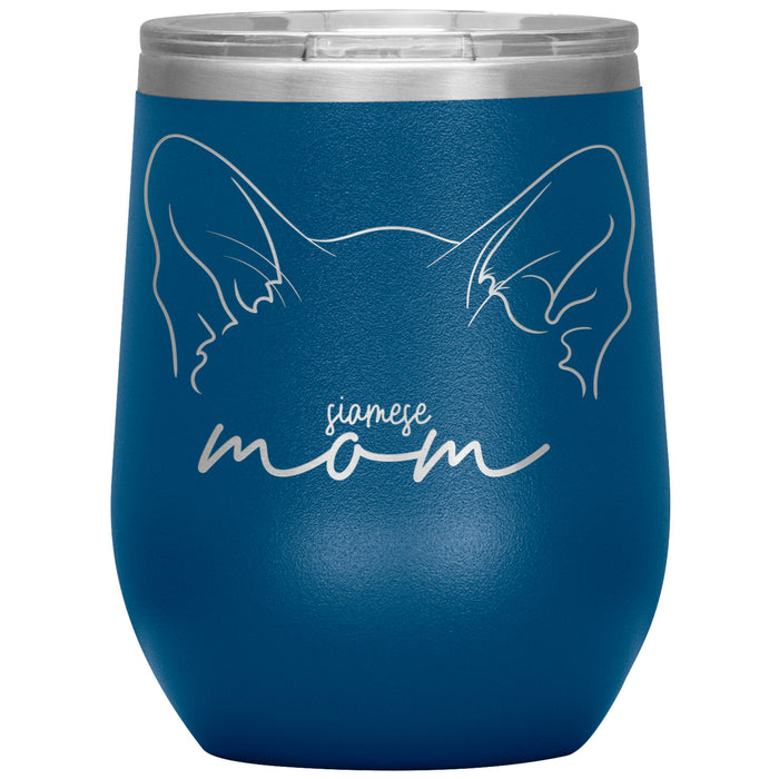 Siamese Cat Mom Wine Tumbler - 3 Red Rovers