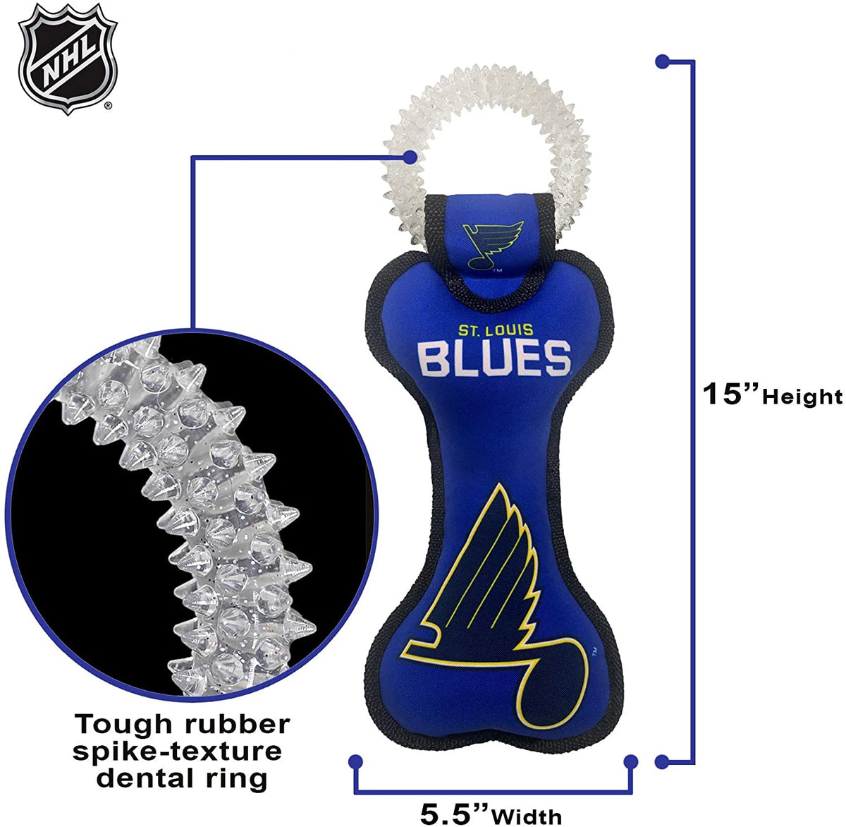 St Louis Blues Dental Tug Toy - 3 Red Rovers