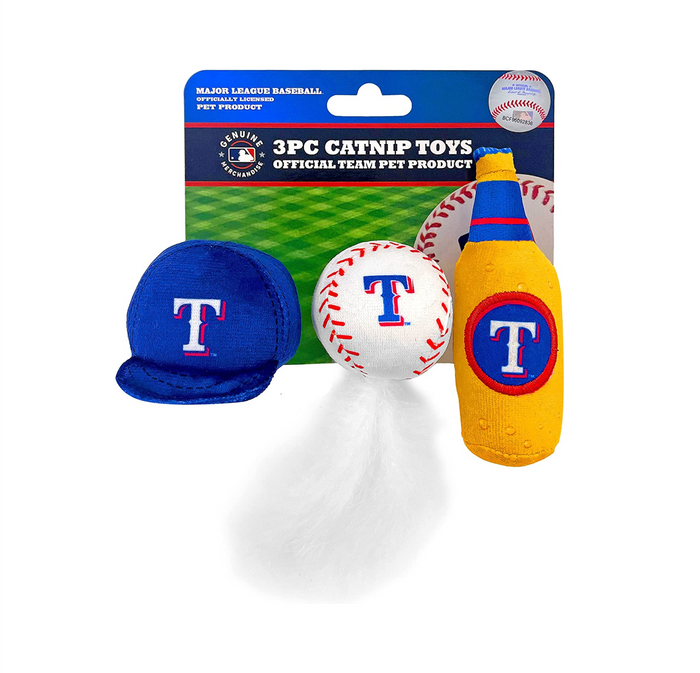 Texas Rangers 3 piece Catnip Toy Set - 3 Red Rovers