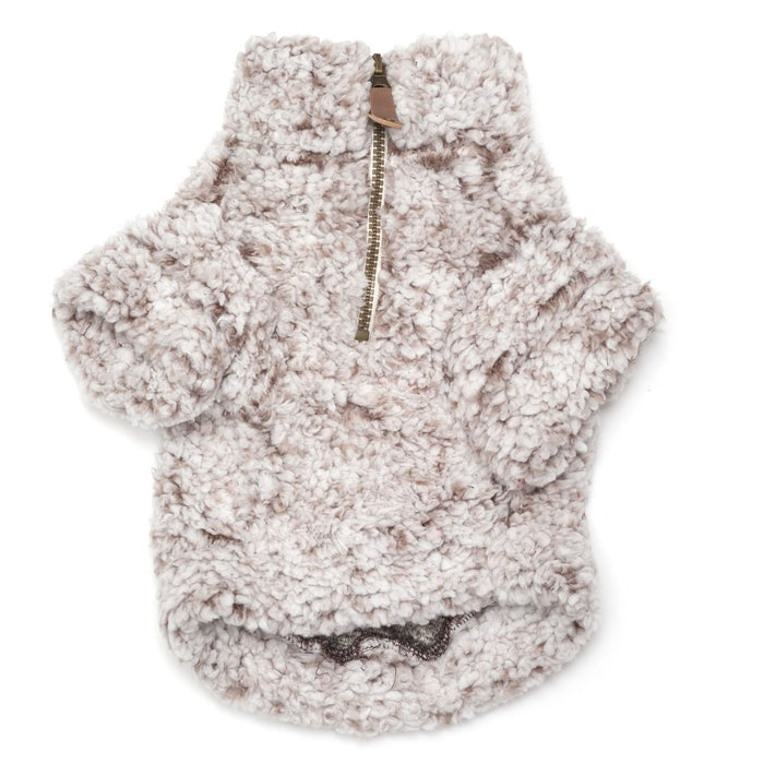 Ivory/Brown Wubby Fleece Pullovers - 1/4 Zip Pull - 3 Red Rovers