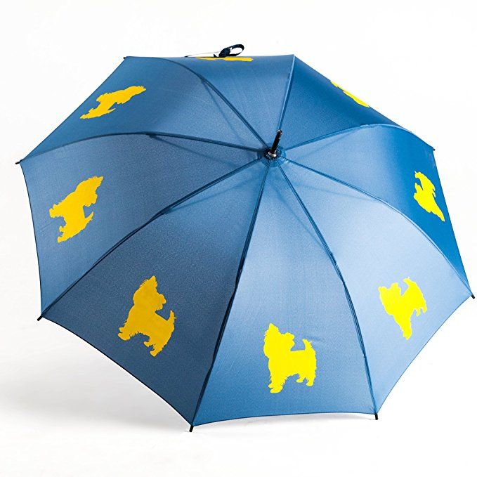 Yorkshire Terrier Yellow on Navy Blue Classic Umbrella - 3 Red Rovers