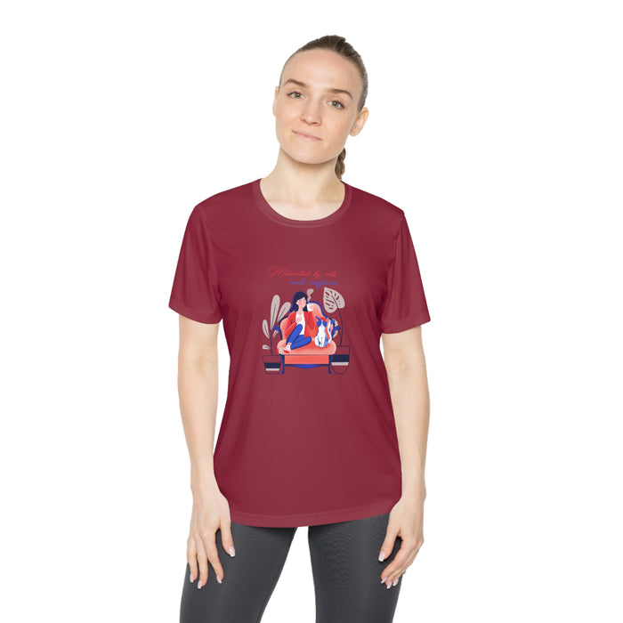 Motivated by Cats and Caffeine Ladies Active Tee - 3 Red Rovers