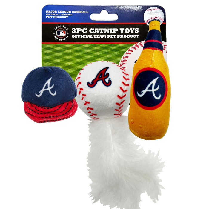 Atlanta Braves 3 piece Catnip Toy Set - 3 Red Rovers